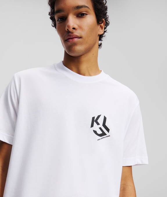 KARL LAGERFELD T-Shirt girocollo maniche corte con monogramma sul petto