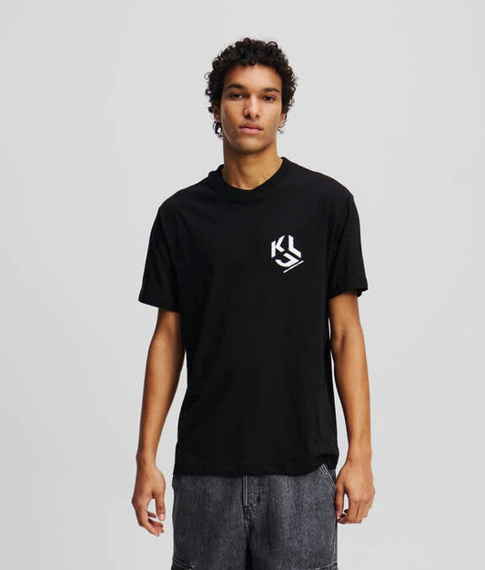 KARL LAGERFELD T-Shirt girocollo maniche corte con monogramma sul petto
