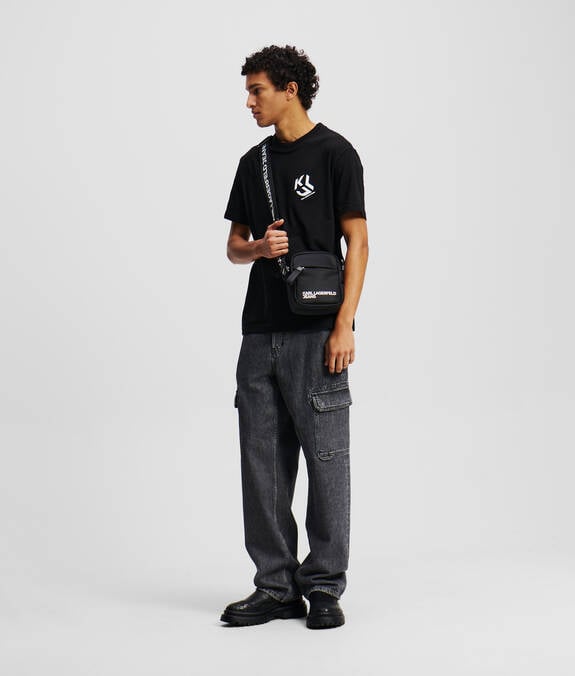 KARL LAGERFELD T-Shirt girocollo maniche corte con monogramma sul petto