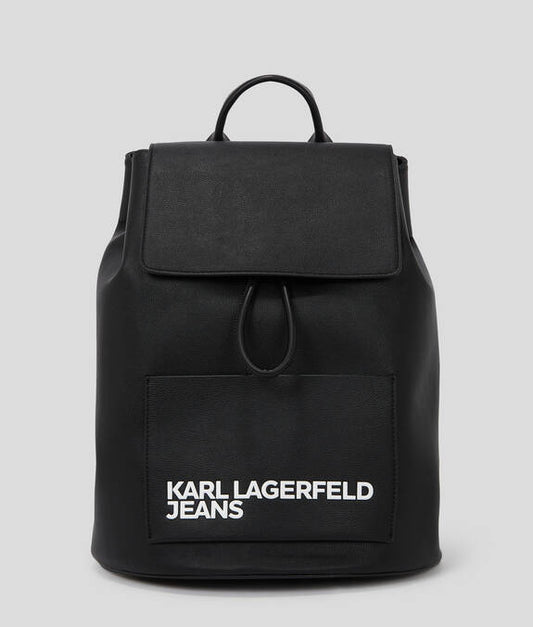 KARL LAGERFELD Zaino con patta in ecopelle modello sacca nero