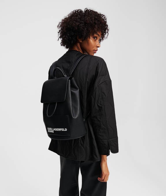 KARL LAGERFELD Zaino con patta in ecopelle modello sacca nero