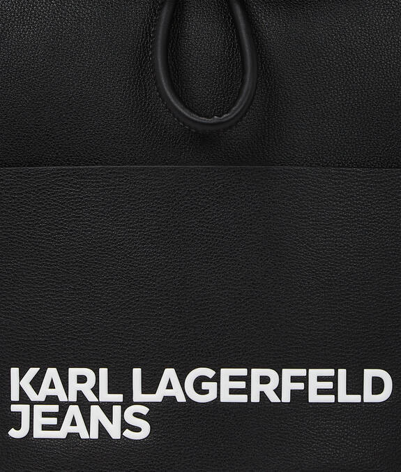 KARL LAGERFELD Zaino con patta in ecopelle modello sacca nero