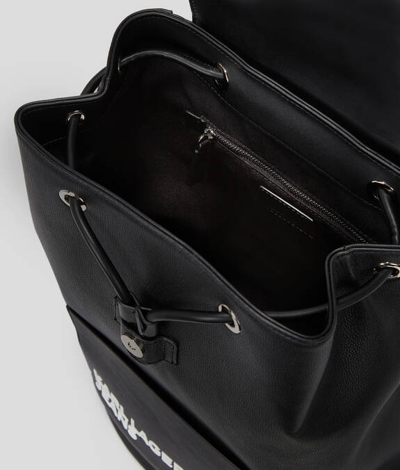 KARL LAGERFELD Zaino con patta in ecopelle modello sacca nero