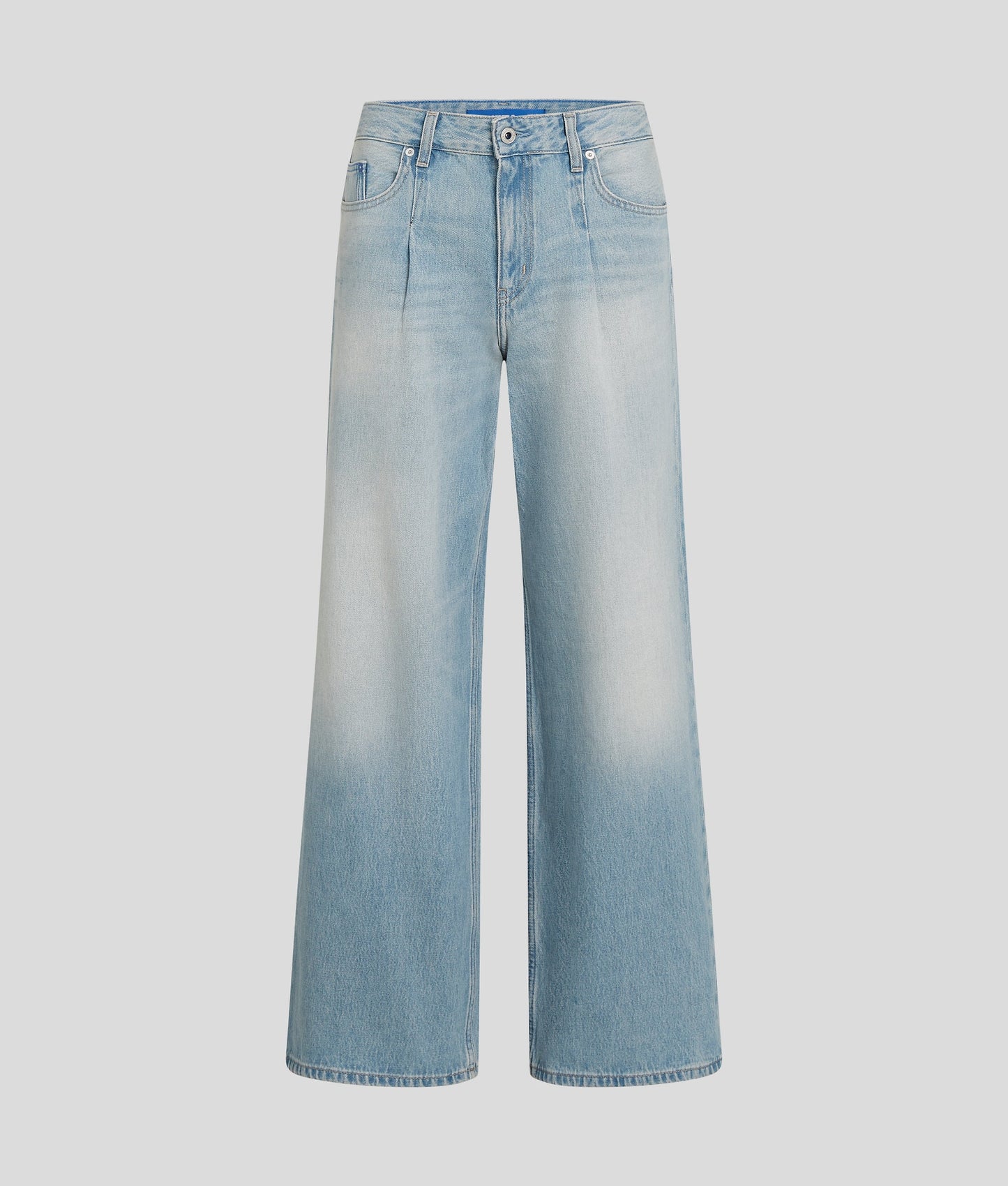 KARL LAGERFELD JEANS Denim a gamba larga lavaggio chiaro delavè