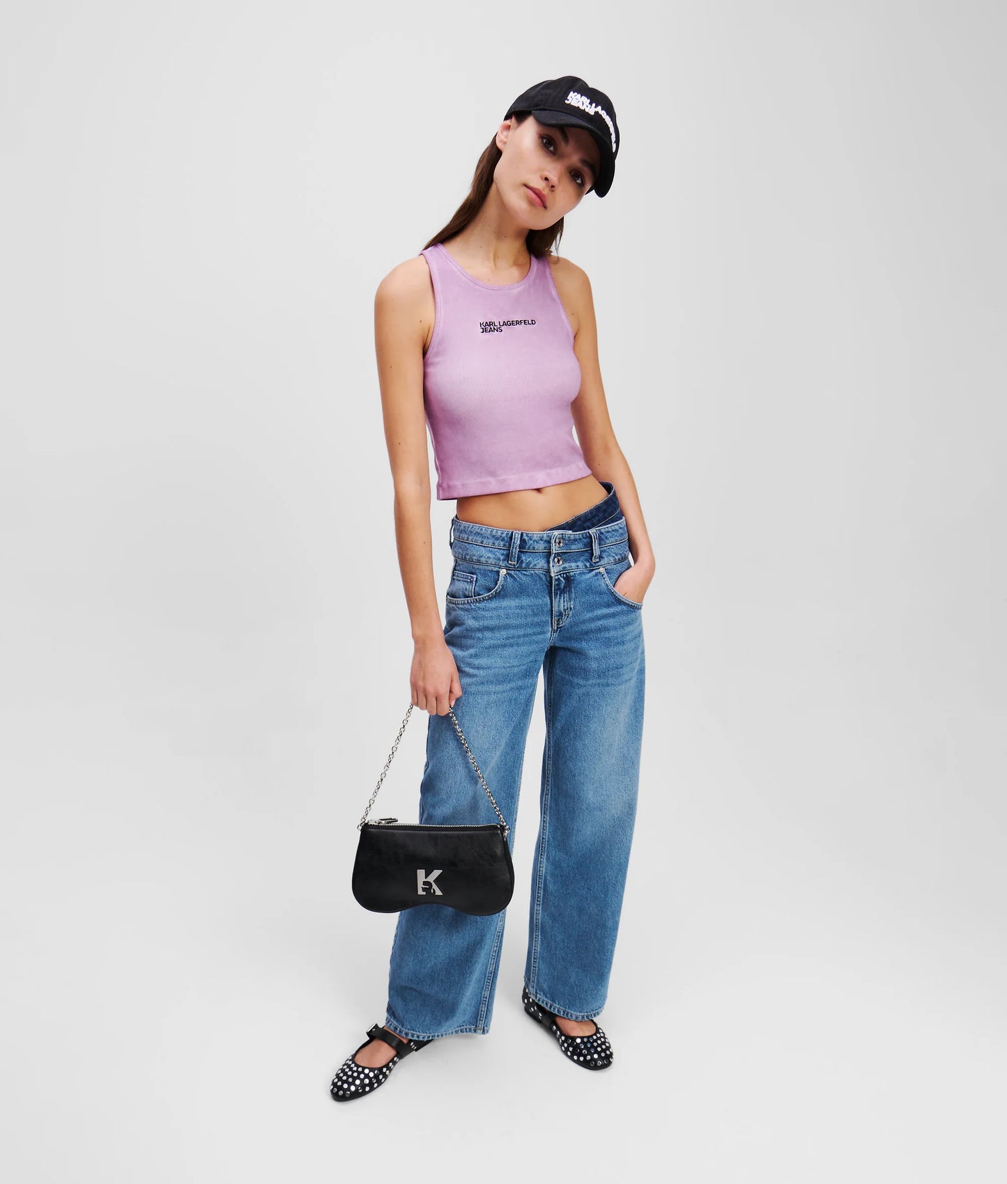 KARL LAGERFELD JEANS Denim ampi a vita doppia