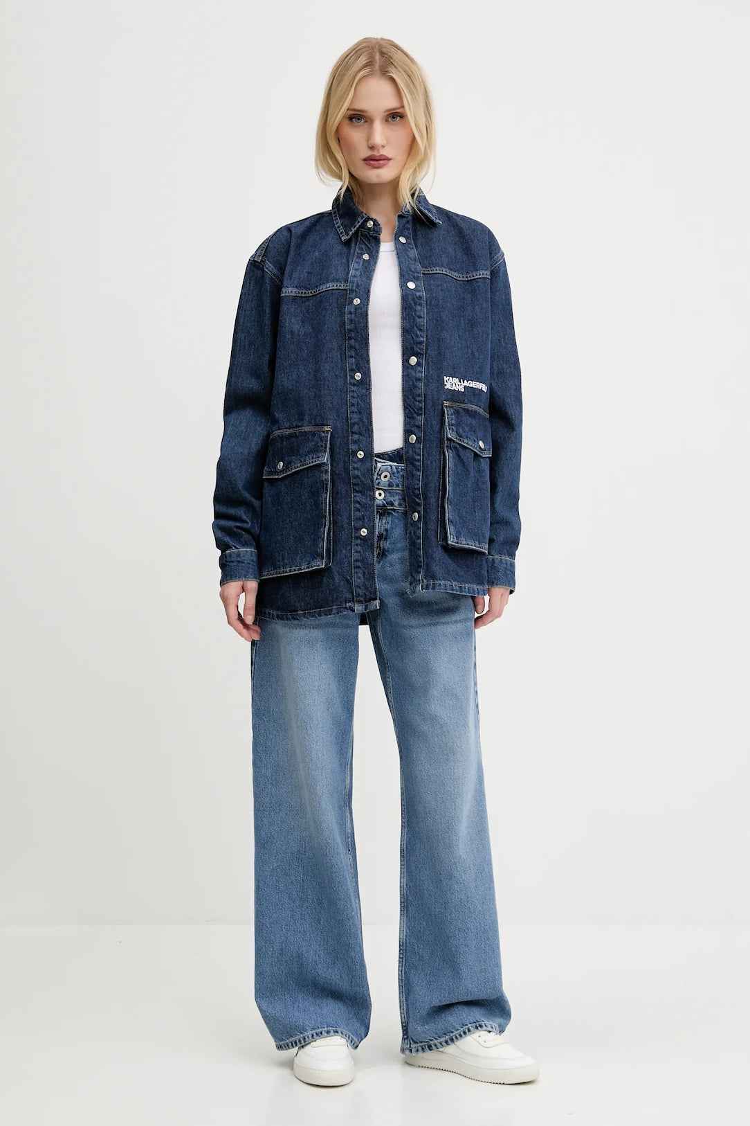 KARL LAGERFELD JEANS Giubbotto in denim vestibilità over