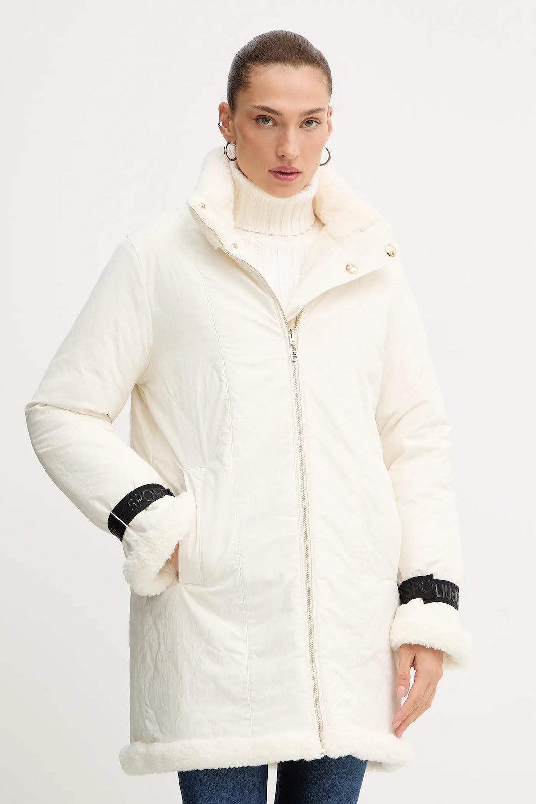 LIU JO Giubbotto reversibile in orsetto bianco o nero