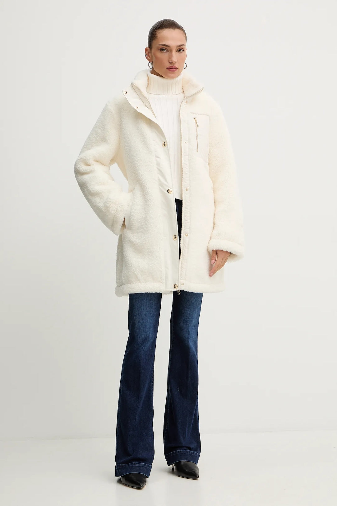 LIU JO Giubbotto reversibile in orsetto bianco o nero