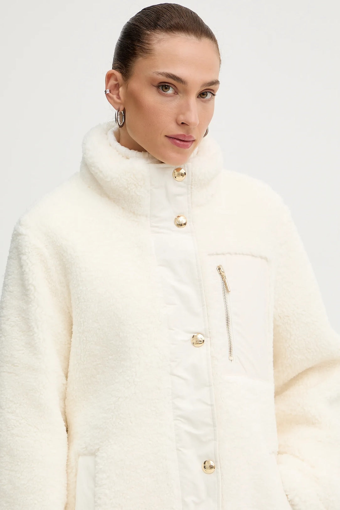 LIU JO Giubbotto reversibile in orsetto bianco o nero