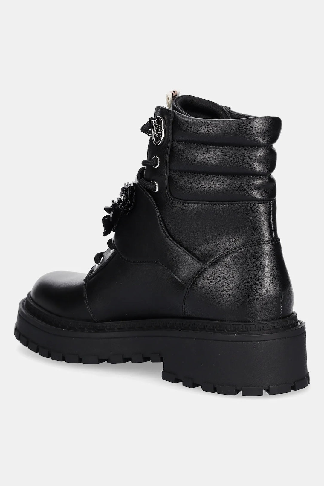 LIU JO Scarpe anfibi con applicazioni fiori RUMI 40 ANKLE BOOTCALF BLACK