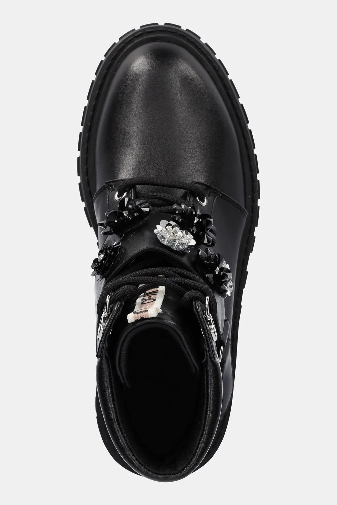 LIU JO Scarpe anfibi con applicazioni fiori RUMI 40 ANKLE BOOTCALF BLACK