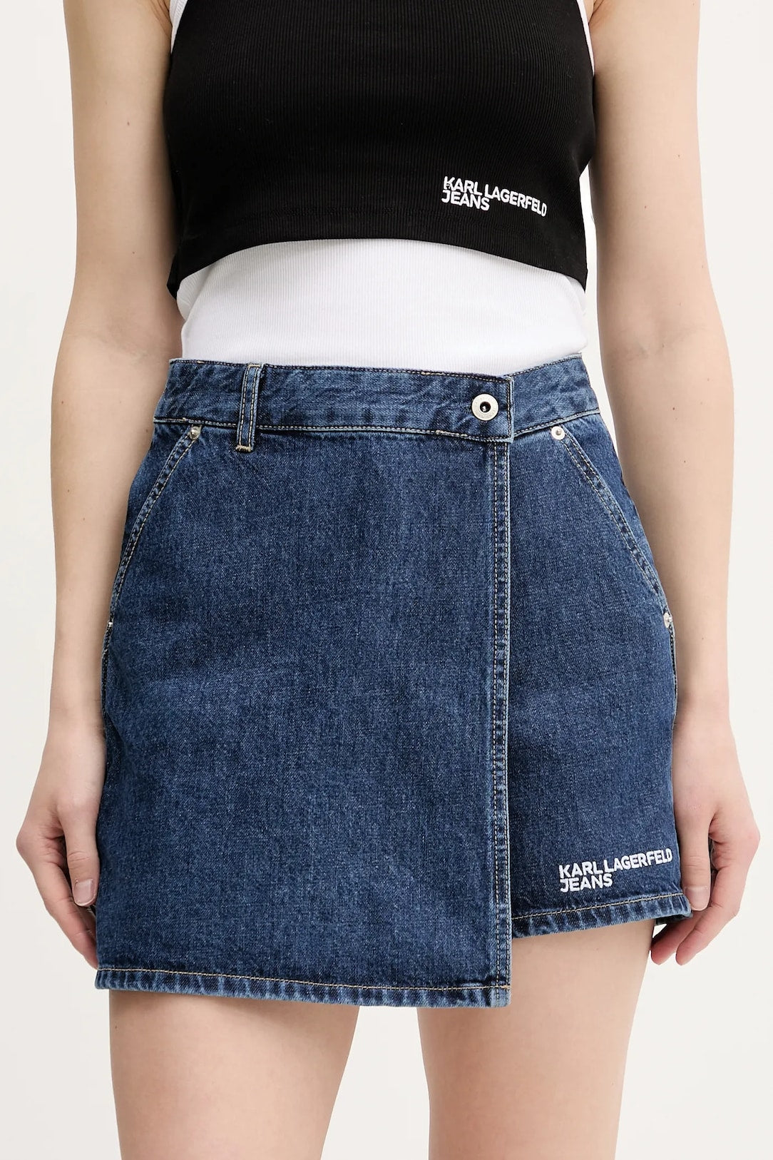 KARL LAGERFELD JEANS Gonna corta pantaloncino in denim