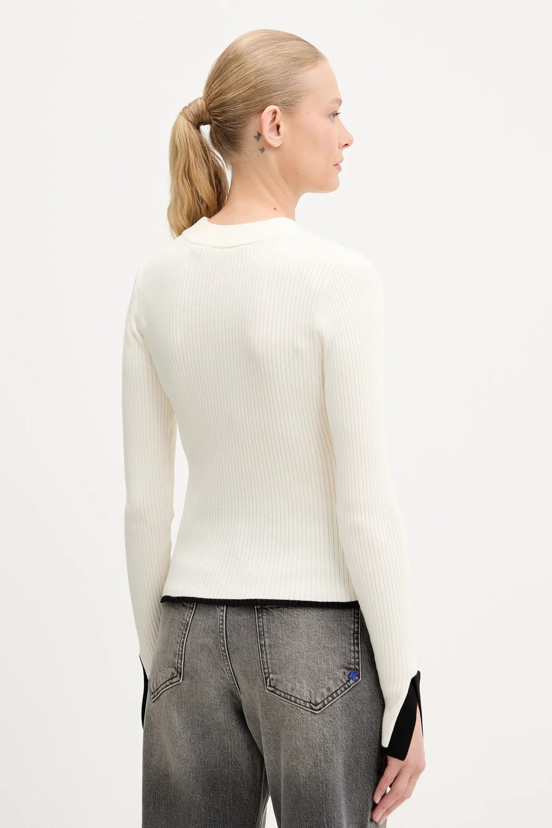 KARL LAGERFELD JEANS Maglia a costine con contrasti di colore
