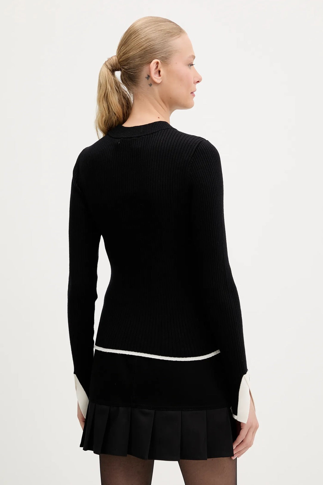KARL LAGERFELD JEANS Maglia a costine con contrasti di colore