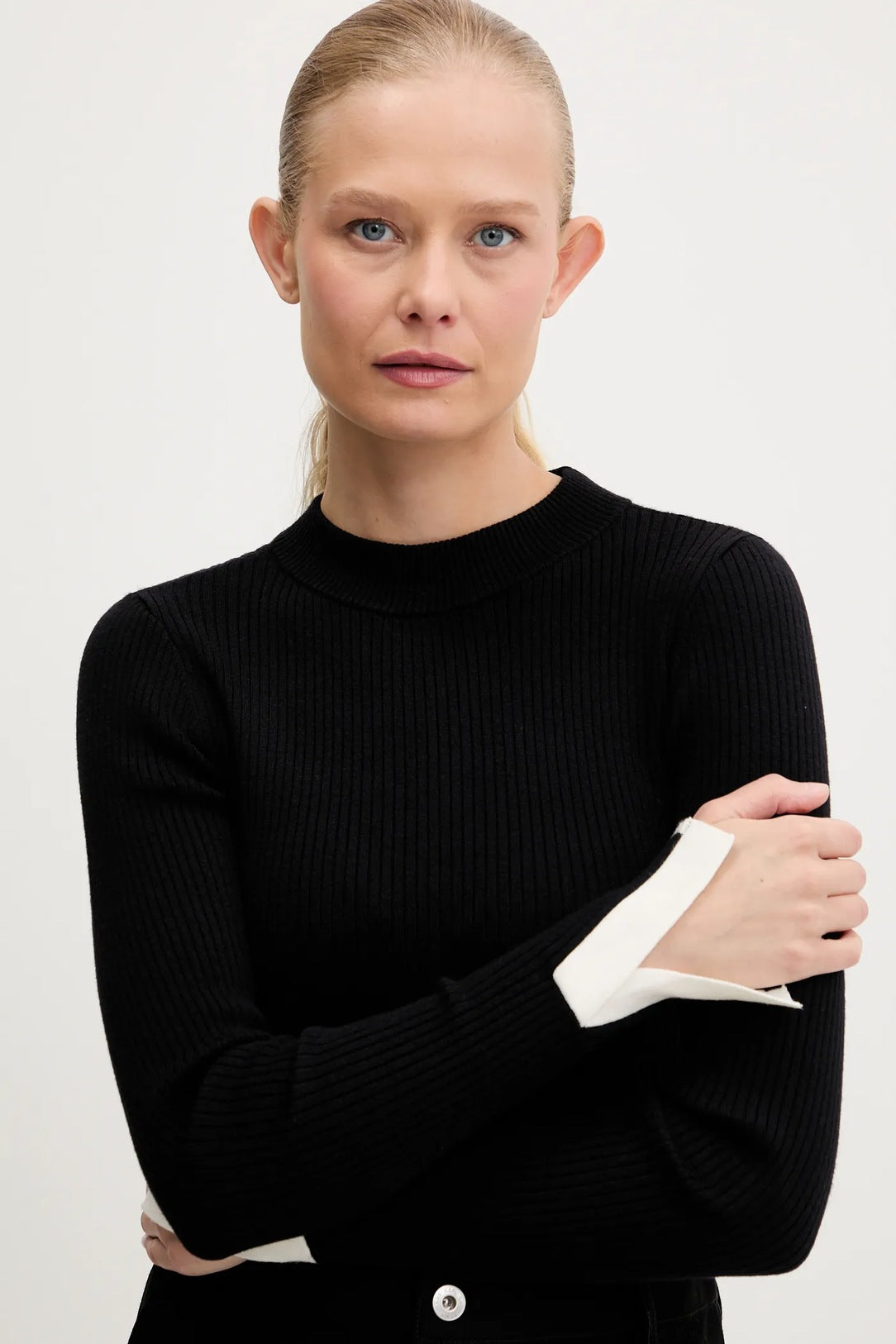 KARL LAGERFELD JEANS Maglia a costine con contrasti di colore