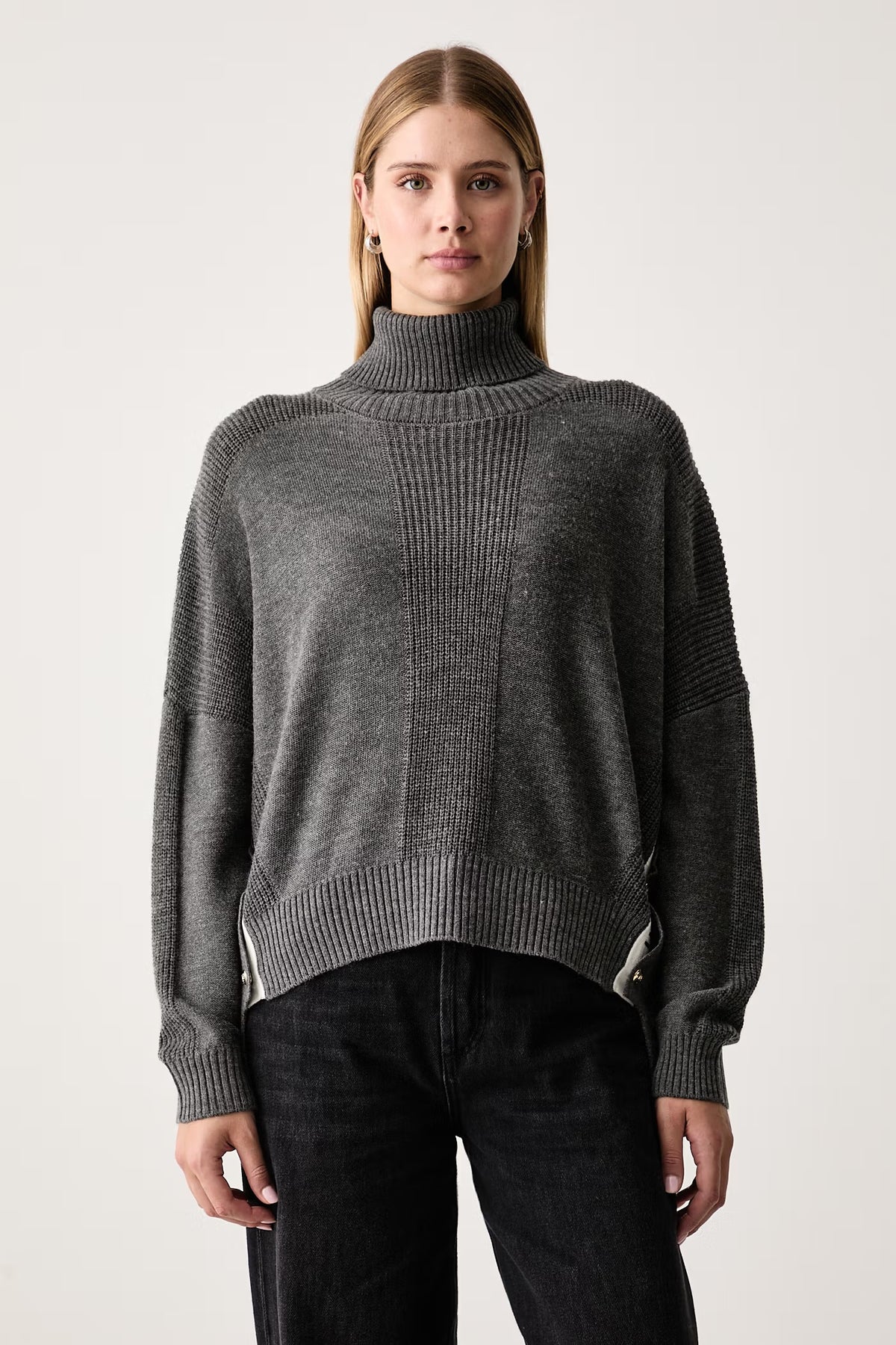 LIU JO Maglia dolcevita in misto lana con bottoni