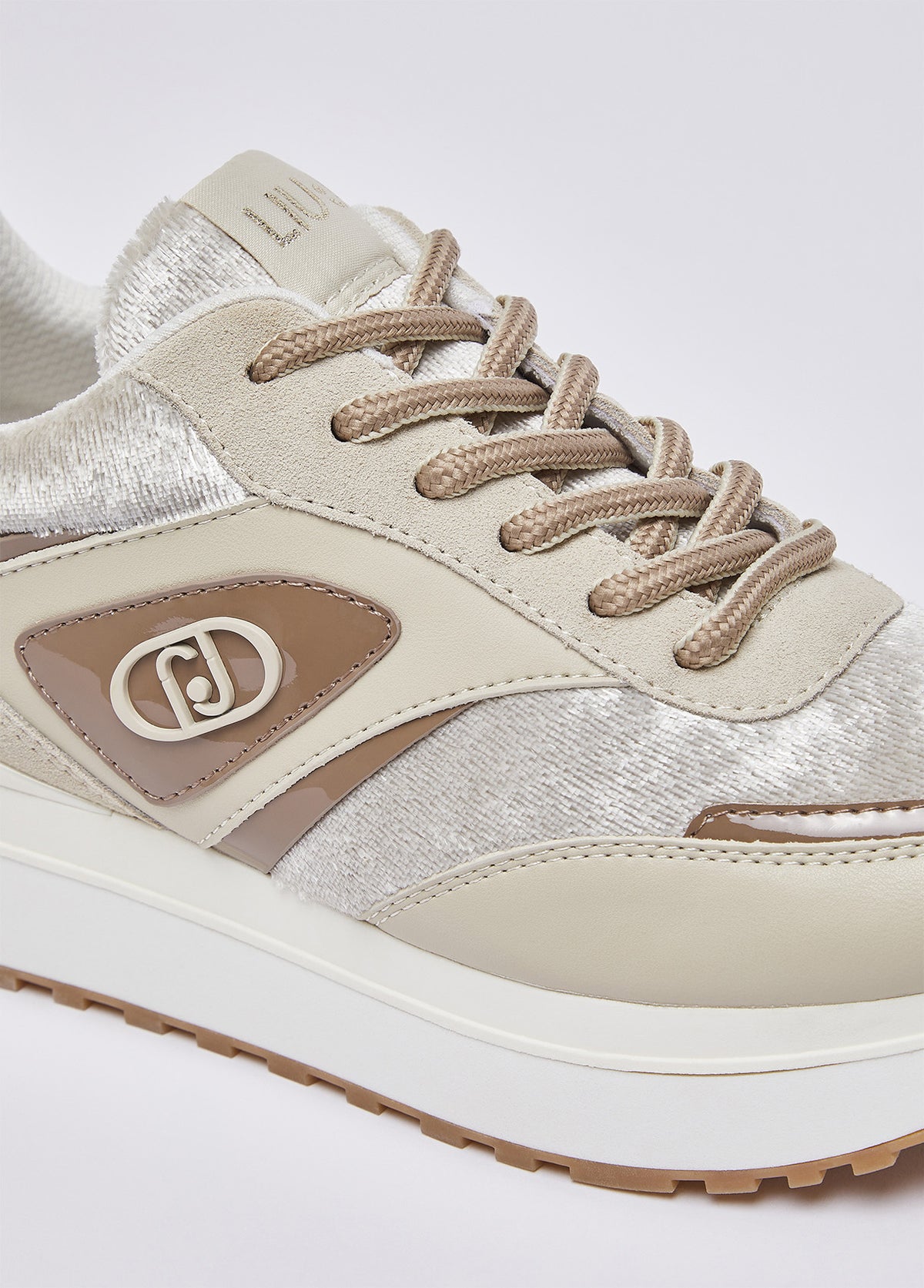 LIU JO Scarpe sneakers suola alta con dettagli in velluto glossy MAXI WONDER97