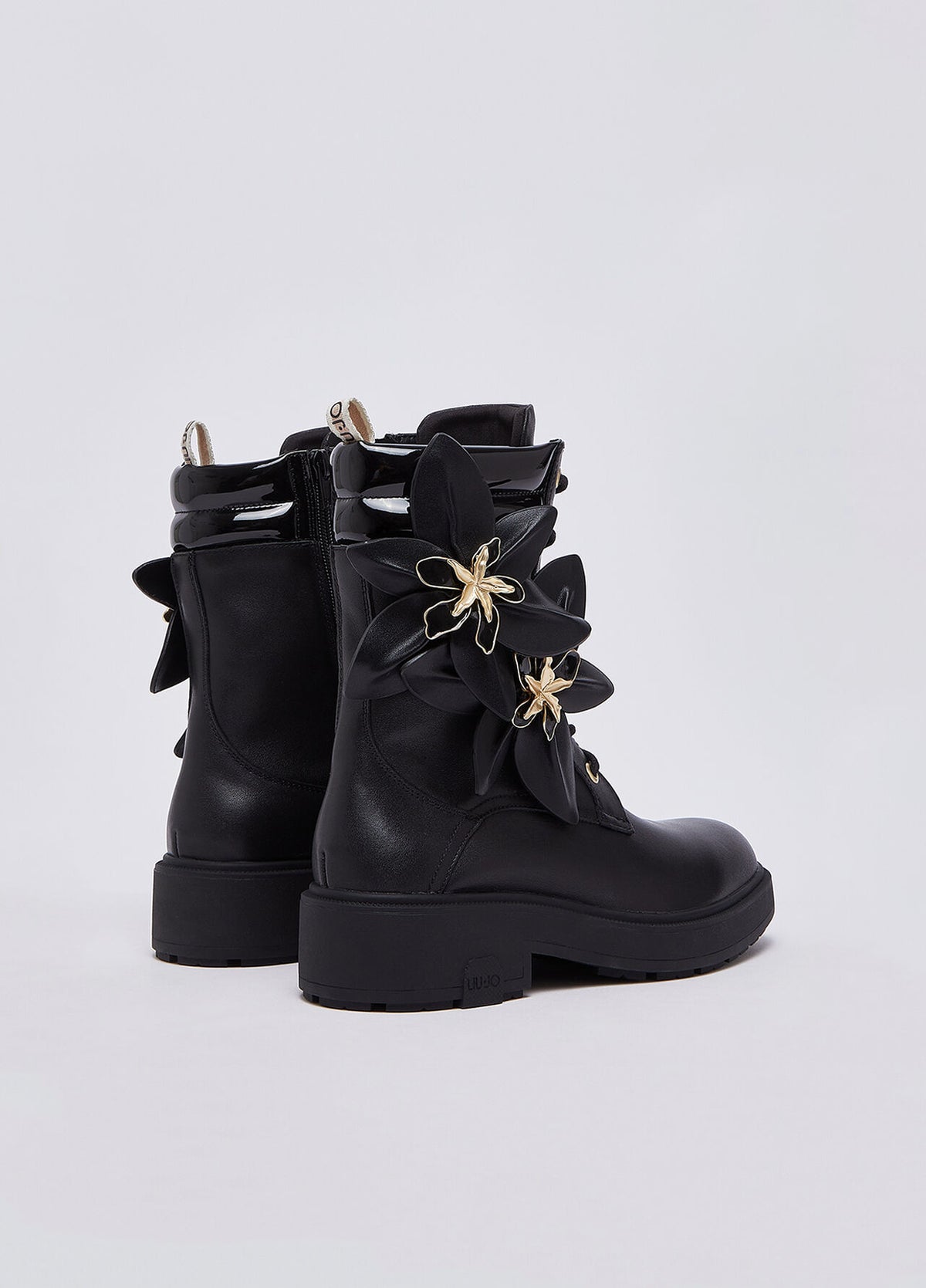 LIU JO Anfibi in pelle con maxifiore sul gambale DUBLIN13