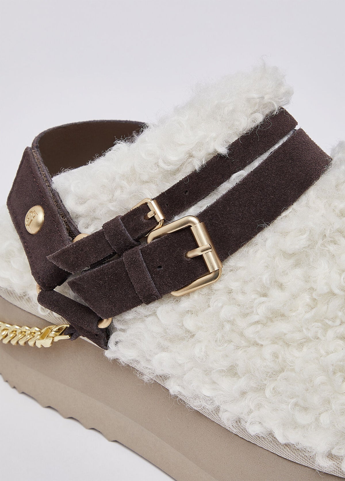 LIU JO Scarpe sabot invernali in tessuto teddy JANE 17