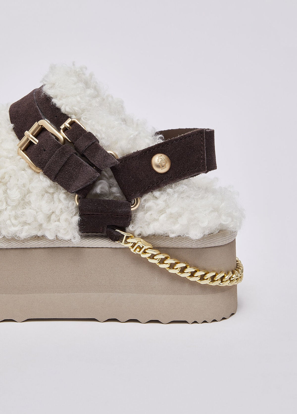 LIU JO Scarpe sabot invernali in tessuto teddy JANE 17