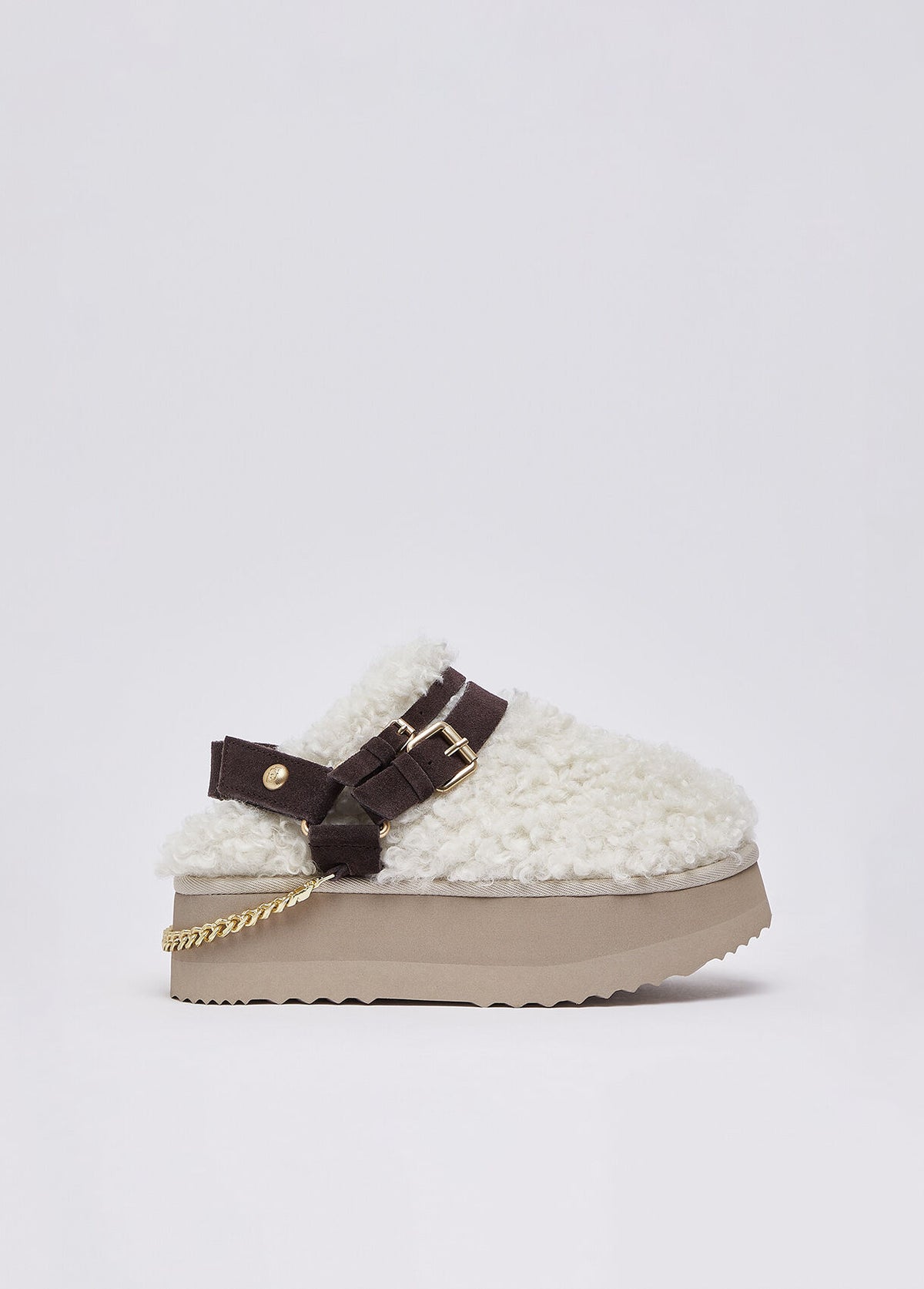 LIU JO Scarpe sabot invernali in tessuto teddy JANE 17
