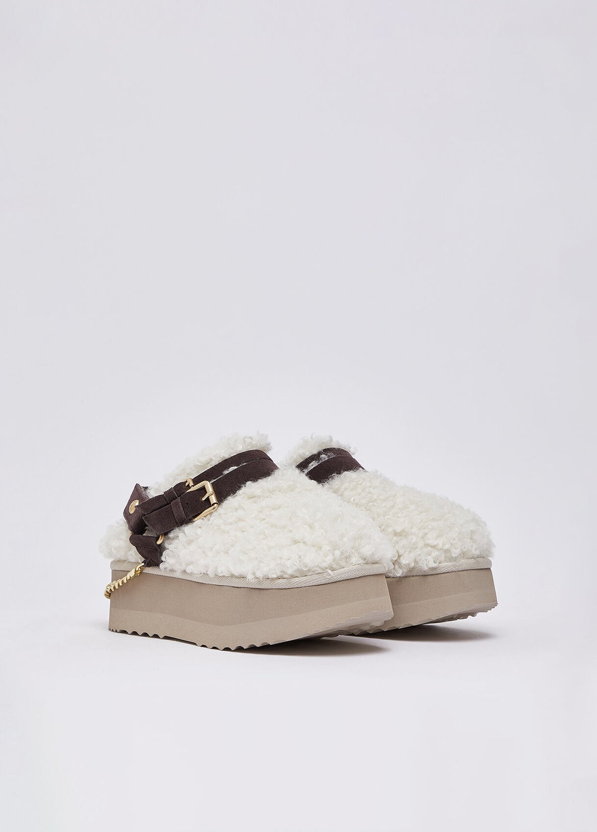 LIU JO Scarpe sabot invernali in tessuto teddy JANE 17