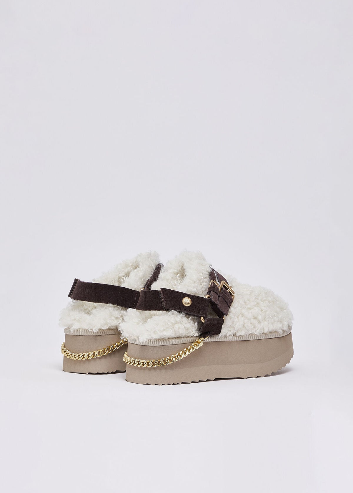 LIU JO Scarpe sabot invernali in tessuto teddy JANE 17
