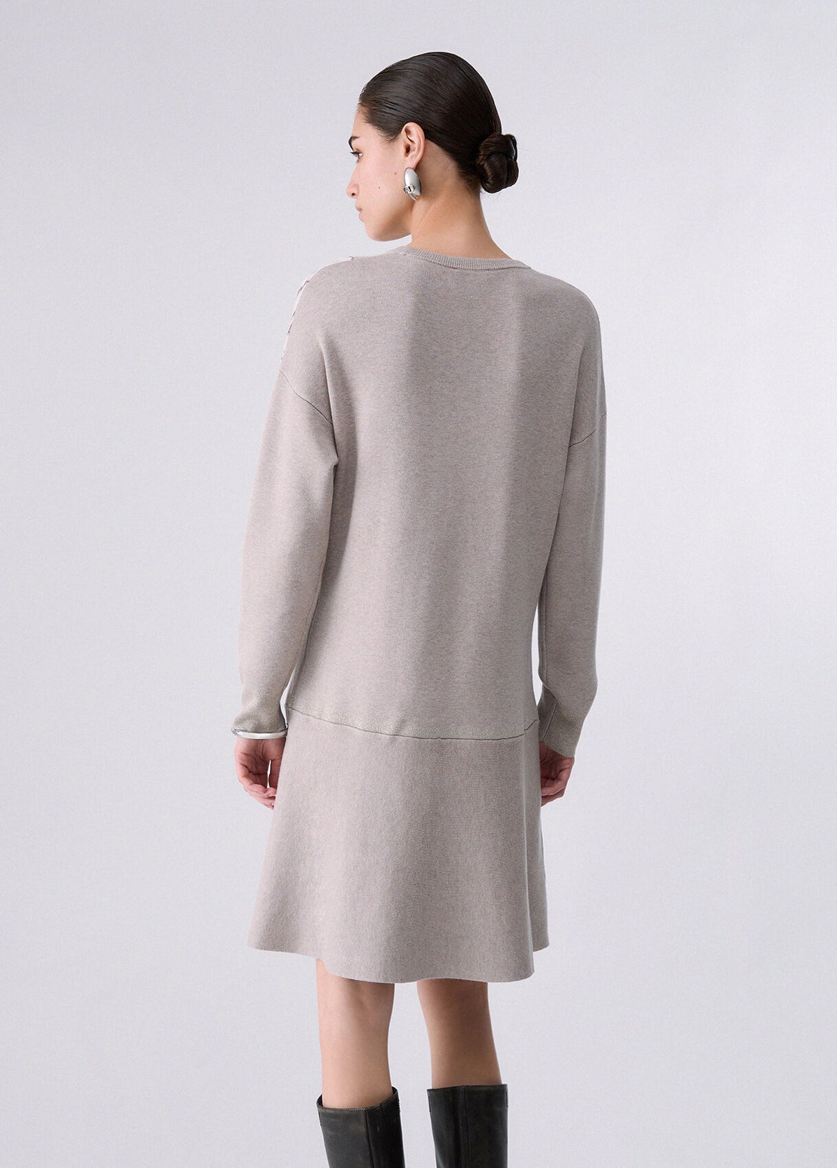 LIU JO Vestito in maglia jacquard con decorazione floreale sulla spalla