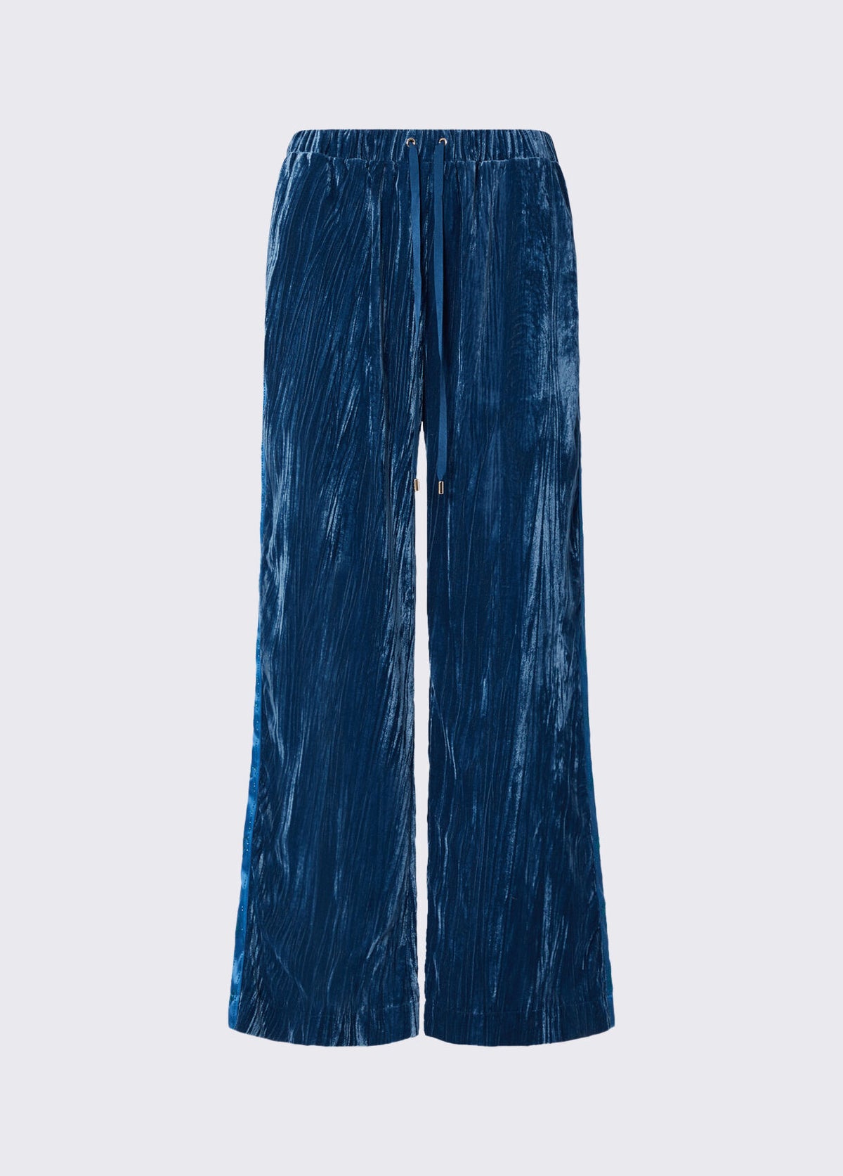 LIU JO Pantaloni in velluto crinkle ottanio