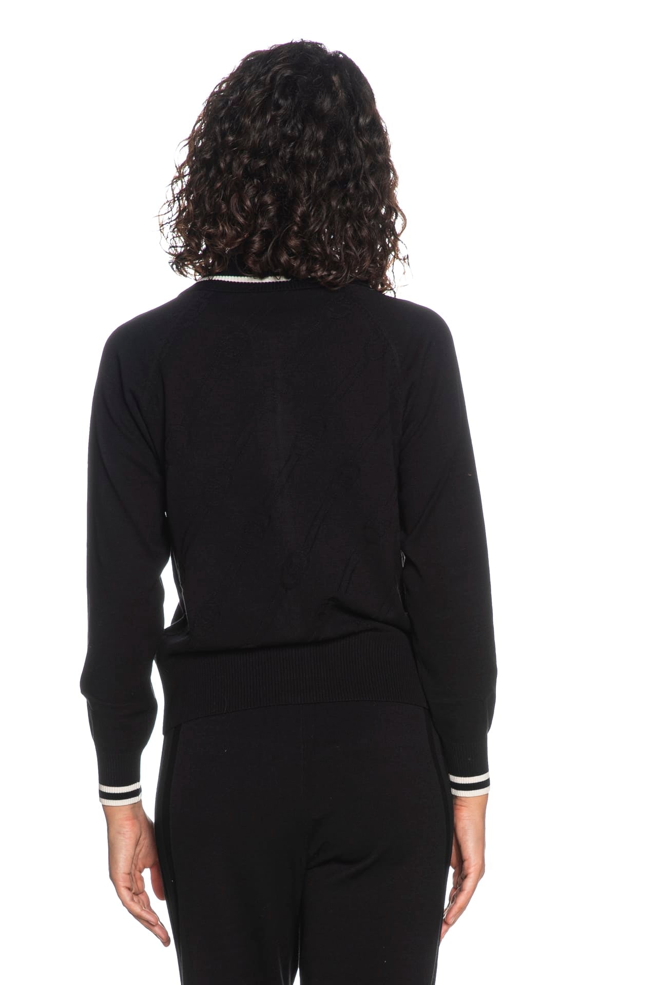 LIU JO Maglia cardigan con zip loghi strass