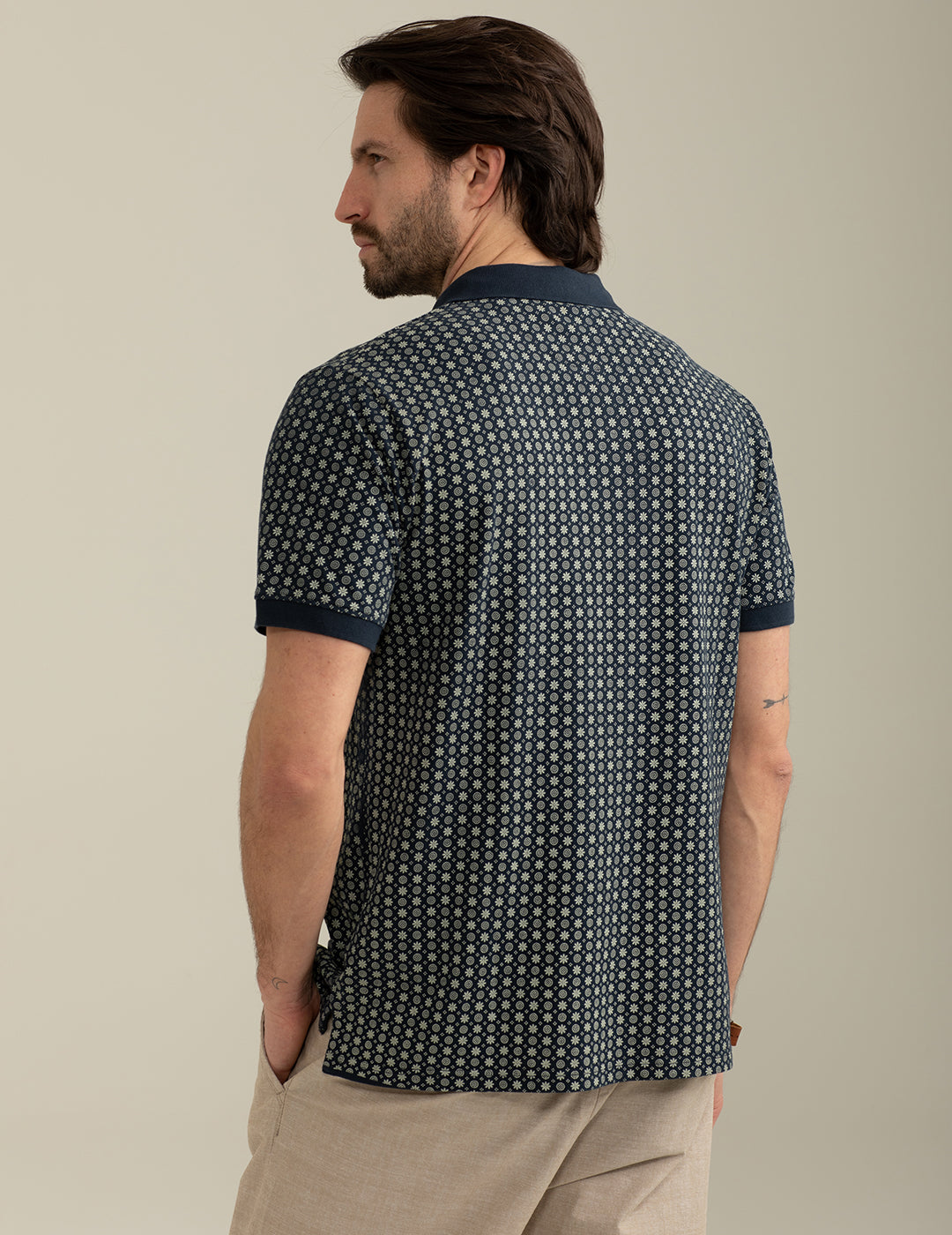 FRED MELLO Polo maniche corte uomo in fantasia jacquard