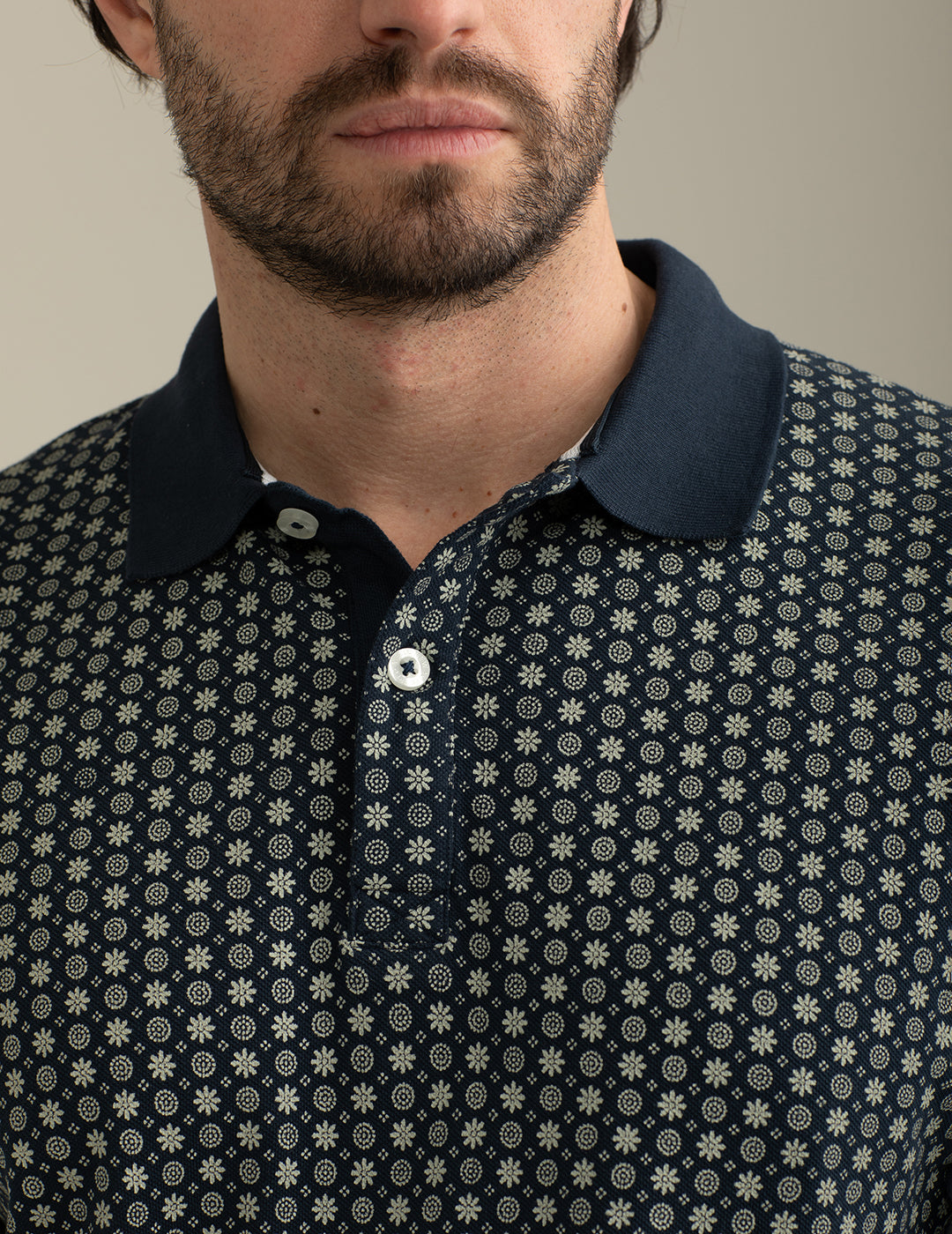 FRED MELLO Polo maniche corte uomo in fantasia jacquard