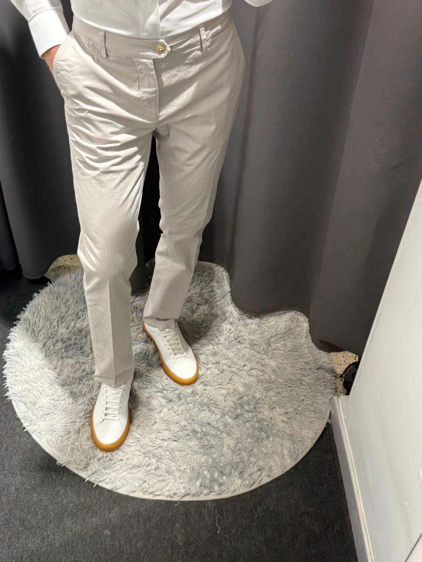 TELERIA ZED Pantaloni in gabardina di cotone leggero gamba slim tasca america