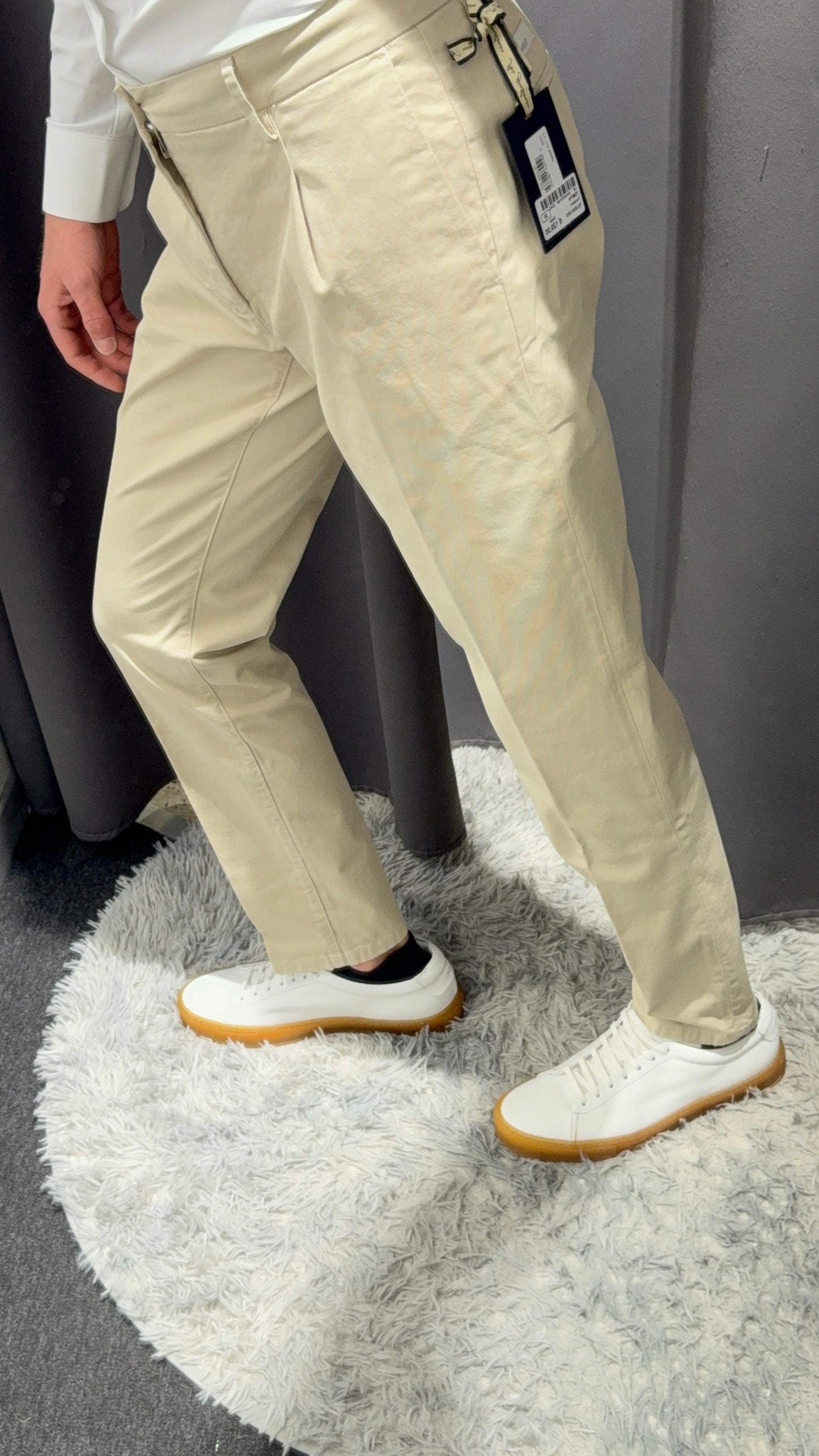 TELERIA ZED Pantaloni gamba morbida con pinces in cotone