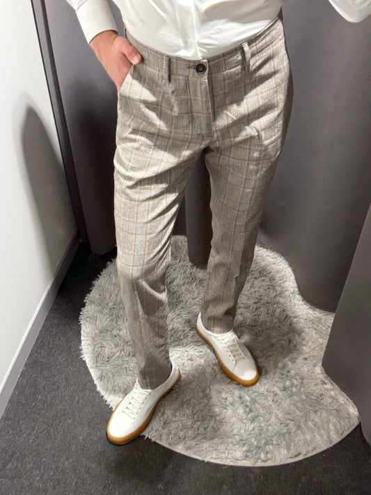 LIU JO Pantaloni quadri gamba slim tasca in piedi