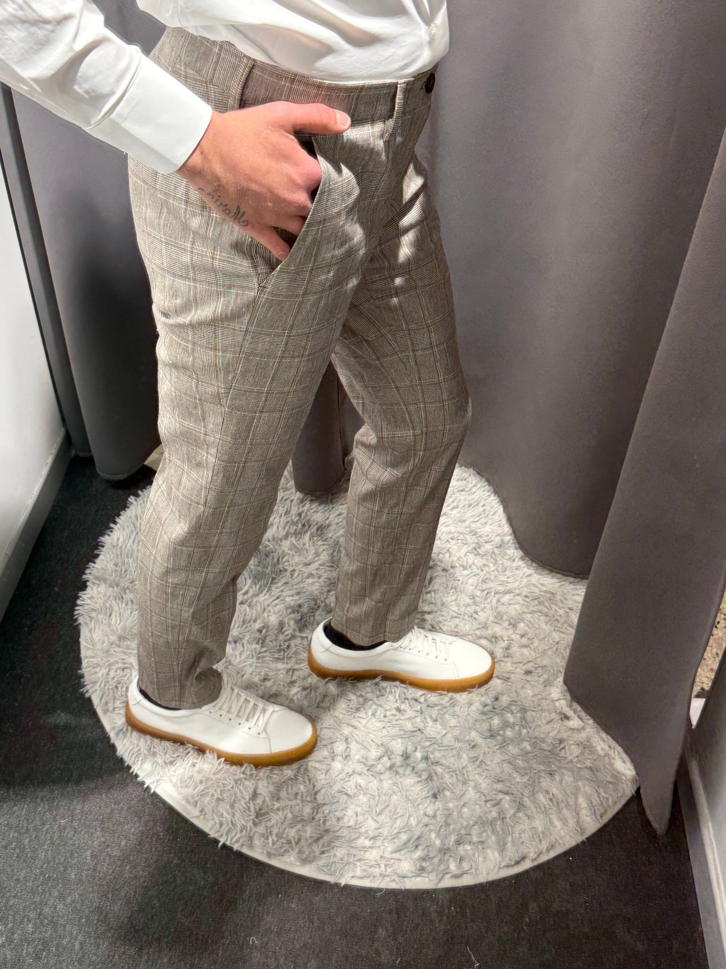 LIU JO Pantaloni quadri gamba slim tasca in piedi