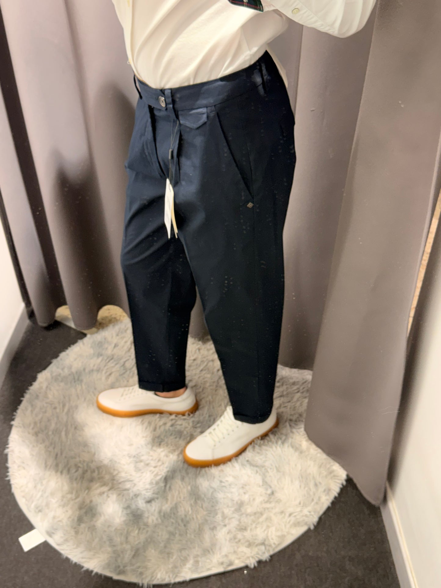 MARKUP Pantaloni con pinces blu canneté