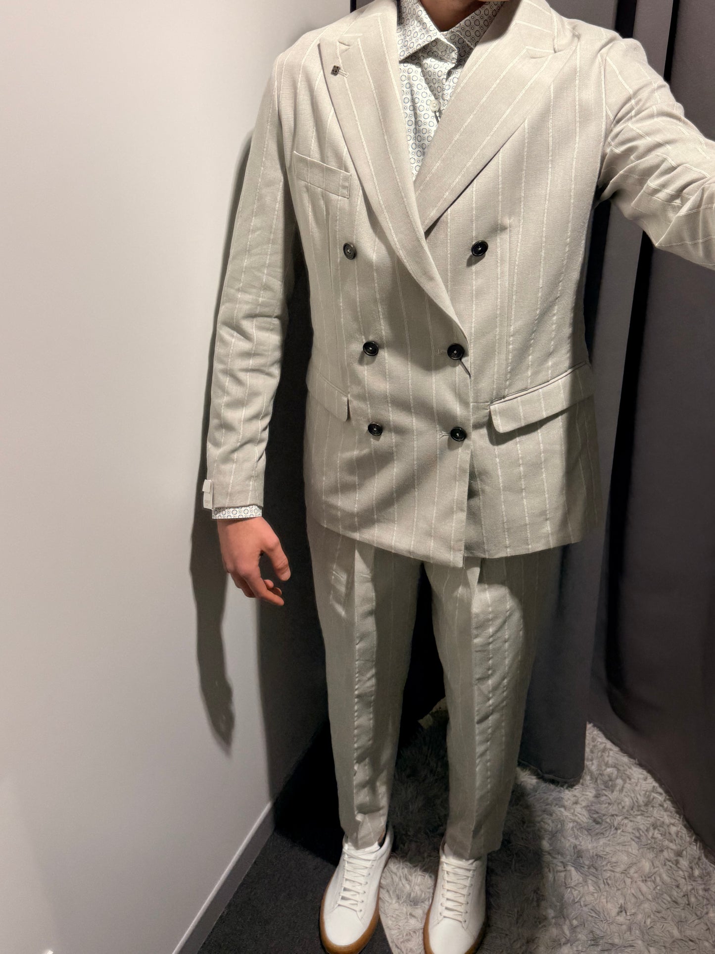 MARKUP Abito con giacca doppiopetto in misto lino