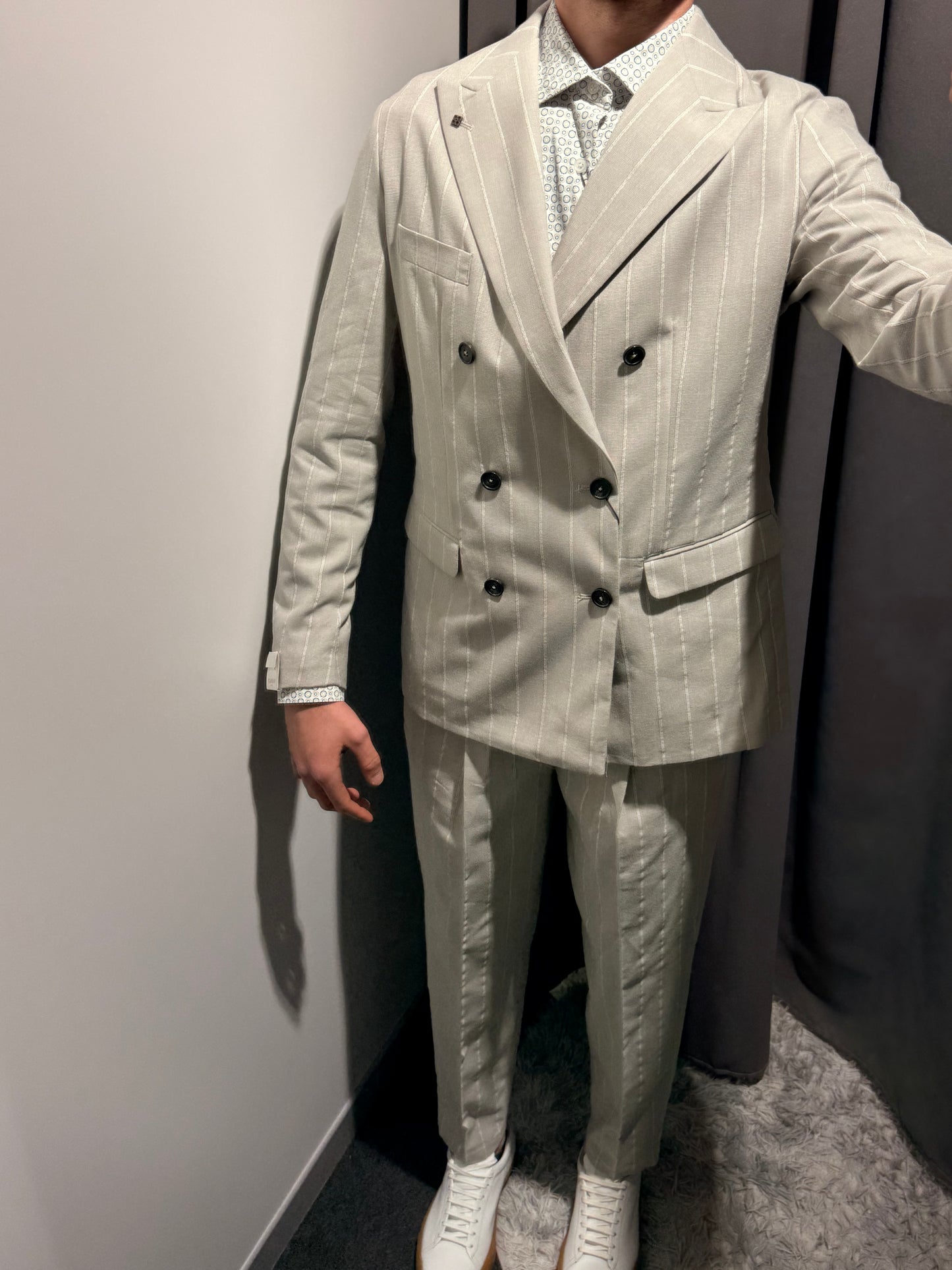 MARKUP Abito con giacca doppiopetto in misto lino