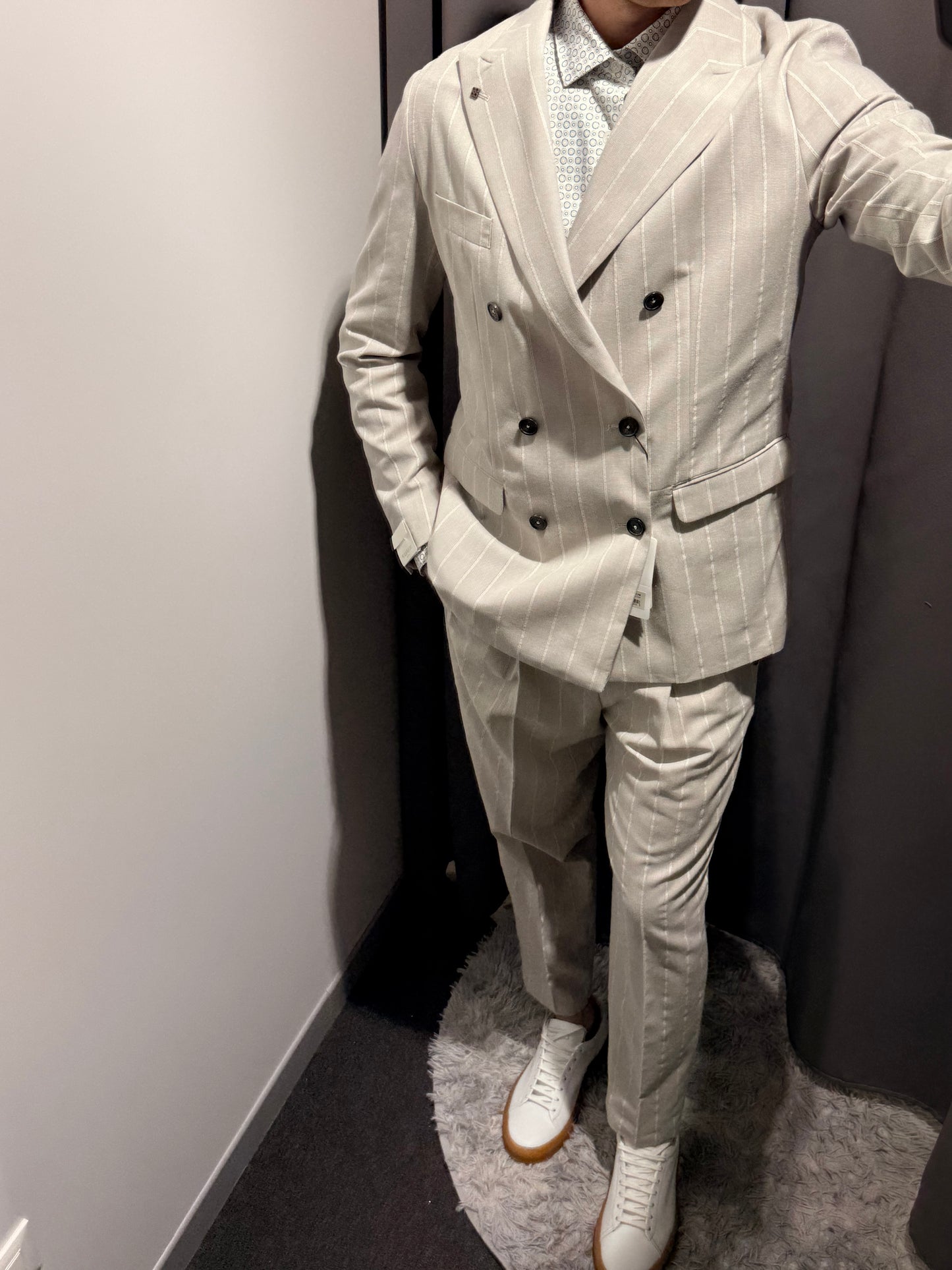 MARKUP Abito con giacca doppiopetto in misto lino