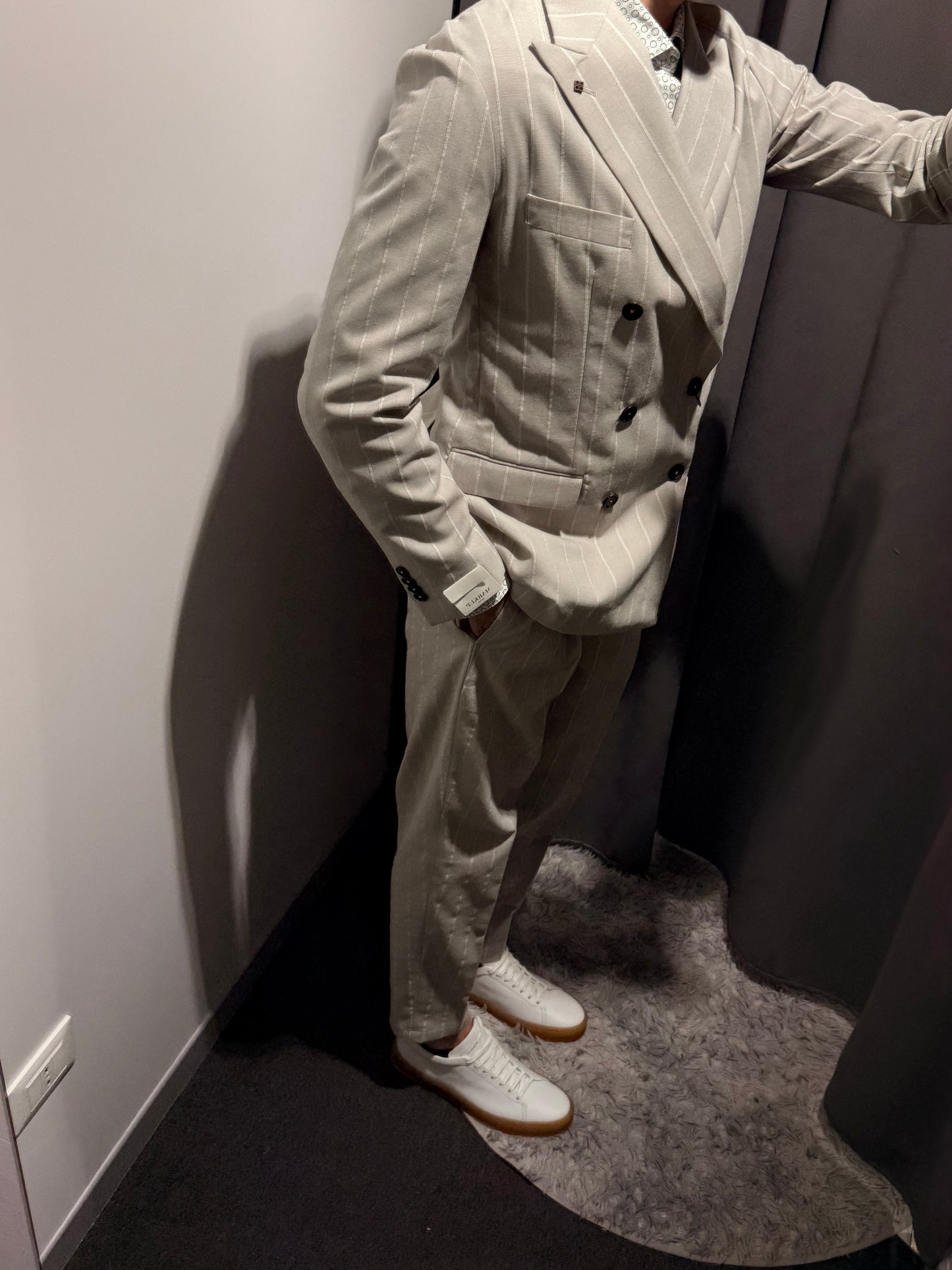 MARKUP Abito con giacca doppiopetto in misto lino