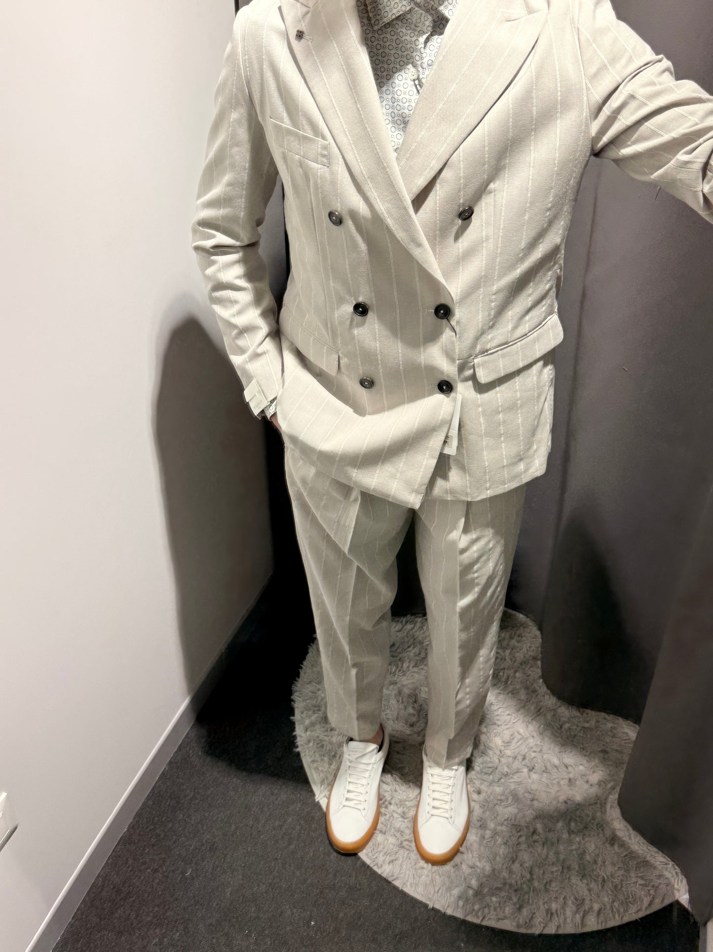 MARKUP Abito con giacca doppiopetto in misto lino