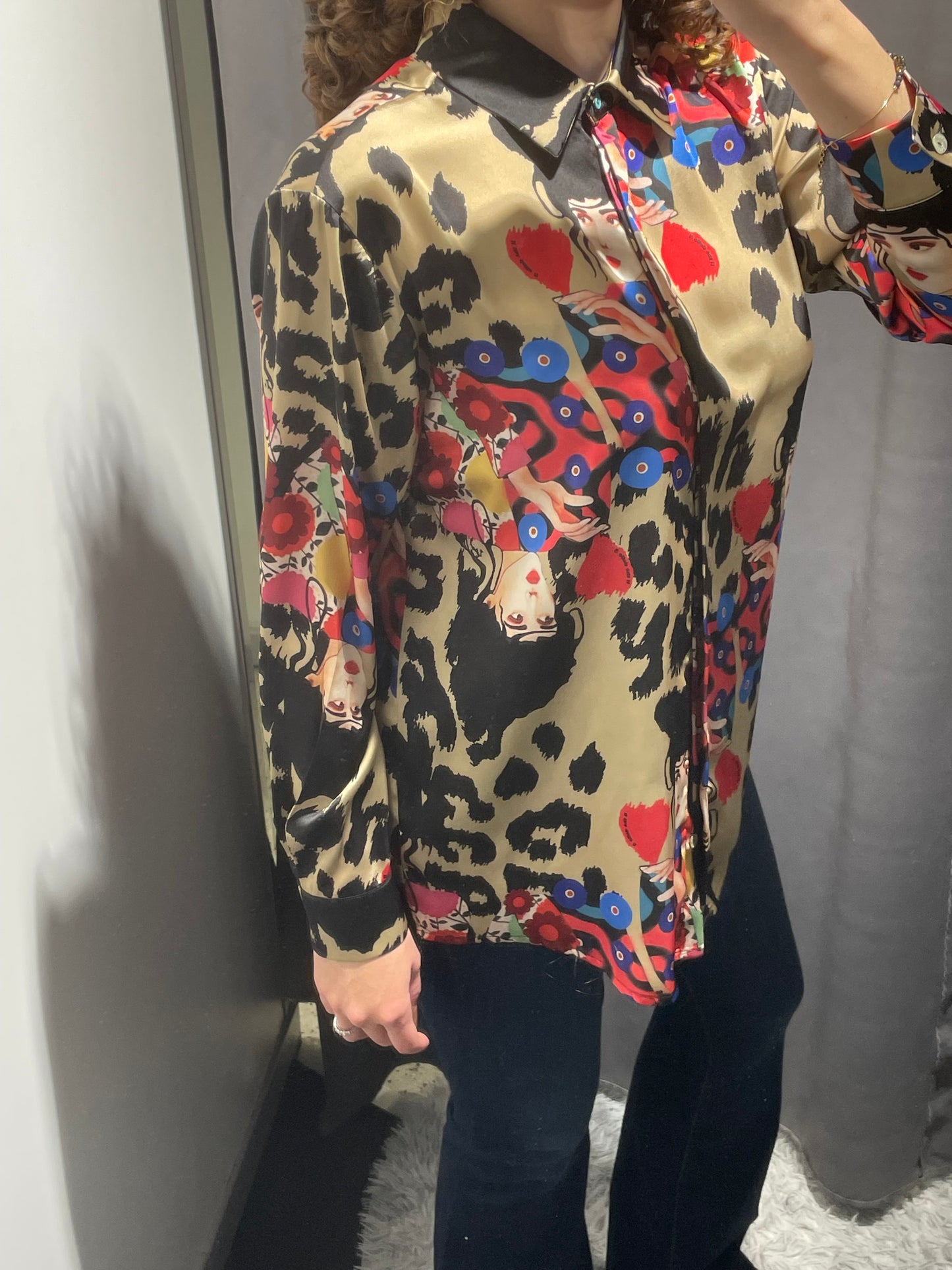 IL THE DELLE 5 Camicia stampa multicolor animalier volto donna
