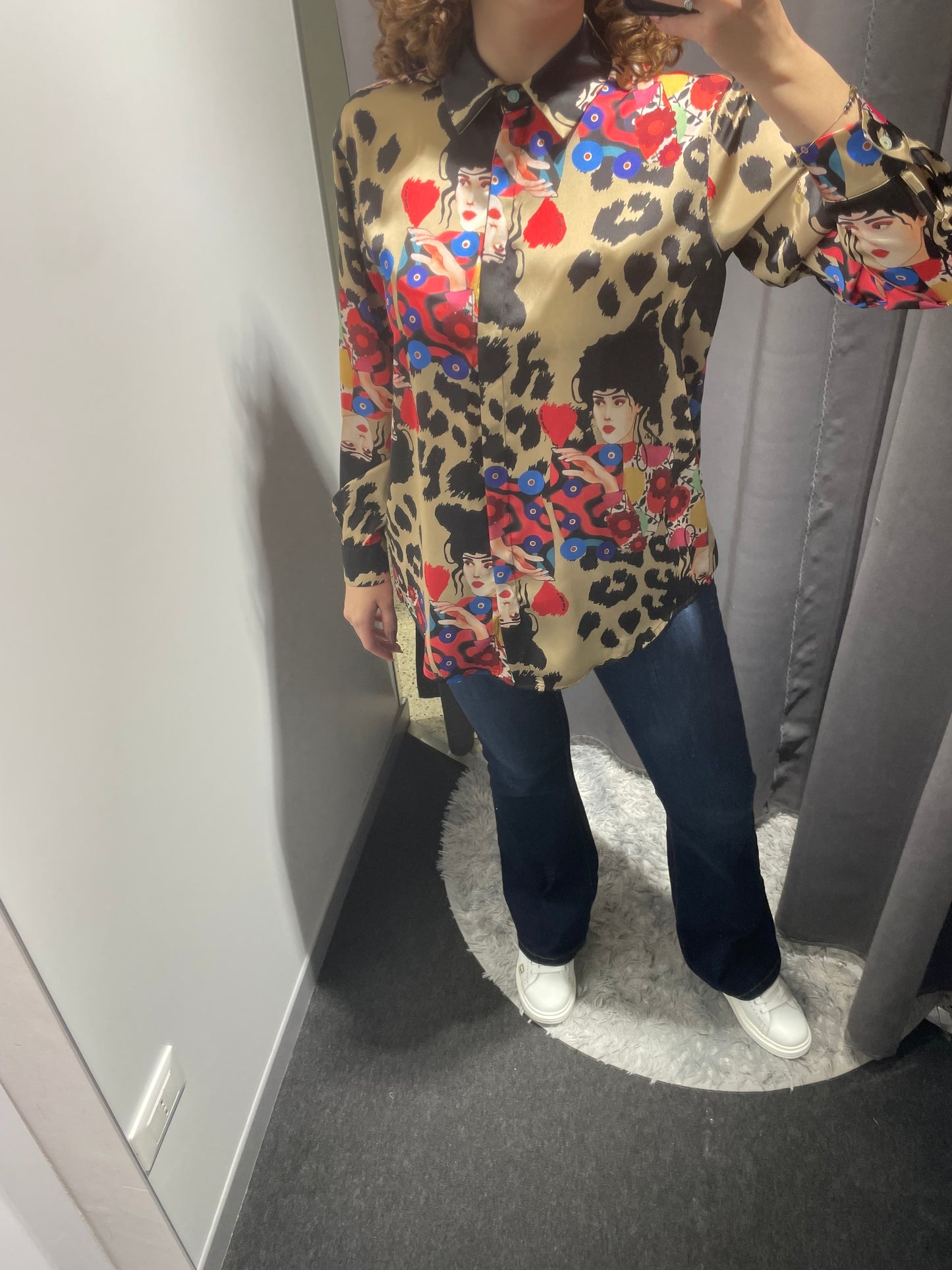 IL THE DELLE 5 Camicia stampa multicolor animalier volto donna