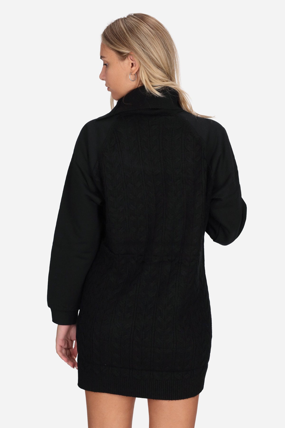 LIU JO Maxi maglia mini dress con collo lato e borchie