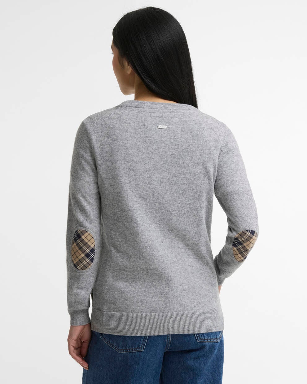 BARBOUR Maglia girocollo con toppe ai gomiti tartan PENDLE CREW KNIT