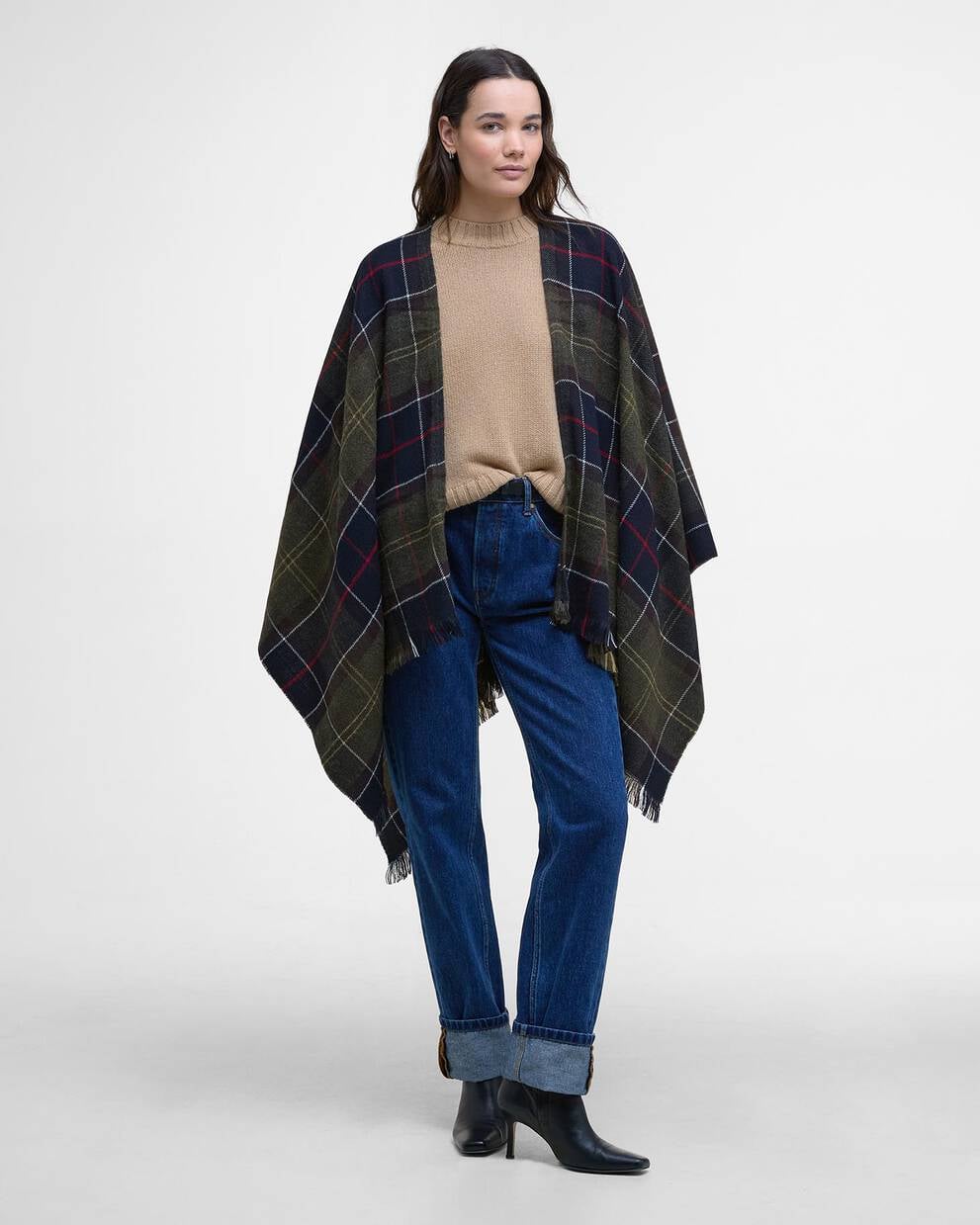 BARBOUR Mantella in tartan verde STAFFIN TARTAN SERAPE