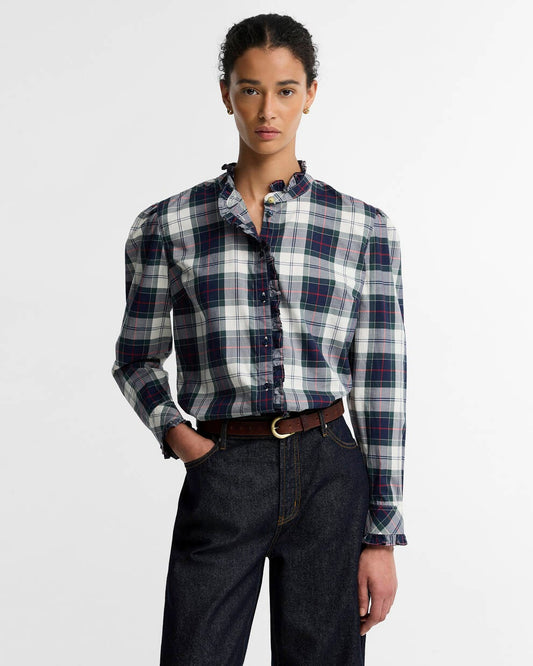 BARBOUR Camicia check donna con rouches ASPEN SHIRT