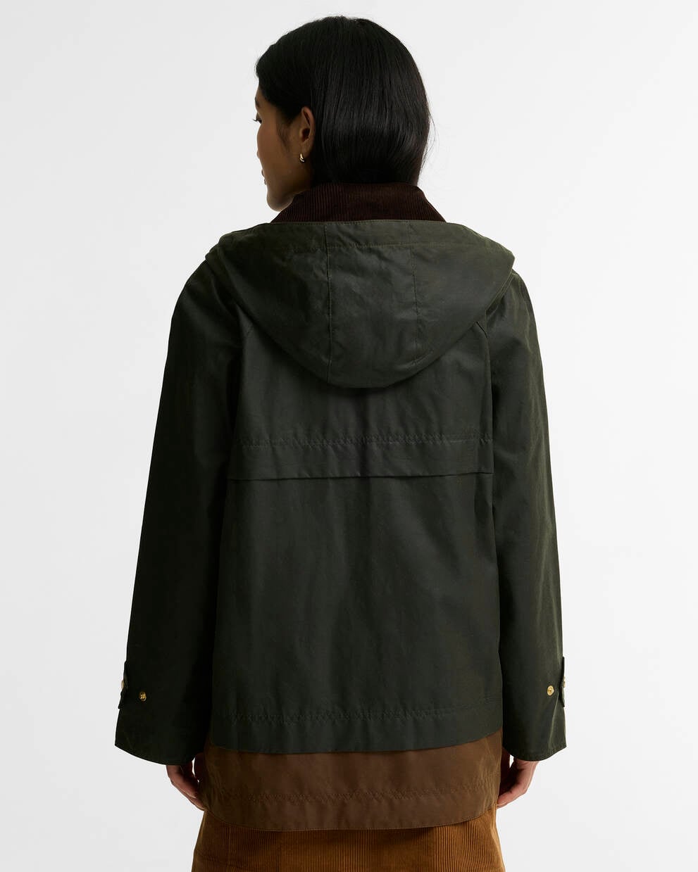 BARBOUR Giubbotto cerato con balza in contrasto WRENWOOD WAX JACKET