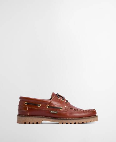 BARBOUR Mocassini da barca cognac DECK BOAT SHOE